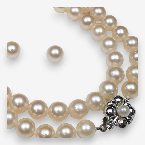 ソーティング付 あこや真珠 ネックレス ホワイト 7.0-7.5mm