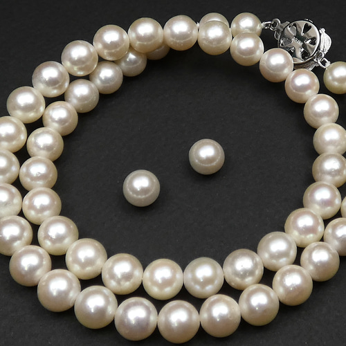 アコヤ本真珠ネックレス ホワイトピンク系 7.5-8.0mm/7.7mmパール