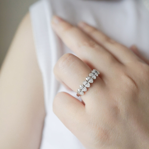 オーバルカット7石エタニティリング 即発送可 20240624-41 指輪  