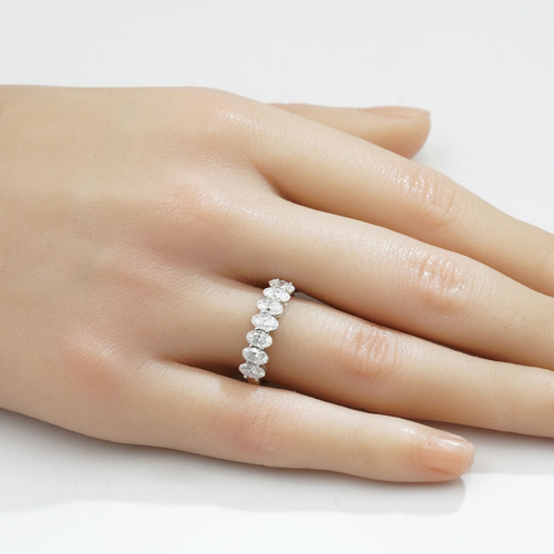 オーバルカット7石エタニティリング 即発送可 20240624-41 指輪  