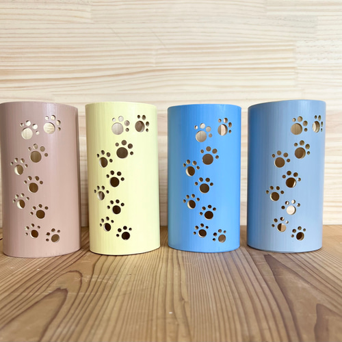 ちょもり火 竹あかり ライト 肉球 8色 犬 猫 ペット スタンドライト