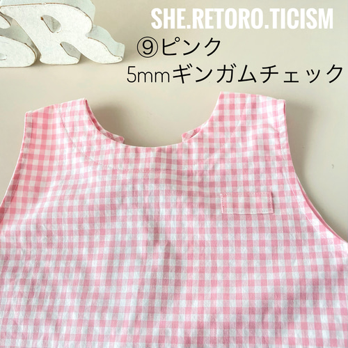 再販☆110cm☆すぐに発送できる袖無しスモック☆ ＃後ろゴム