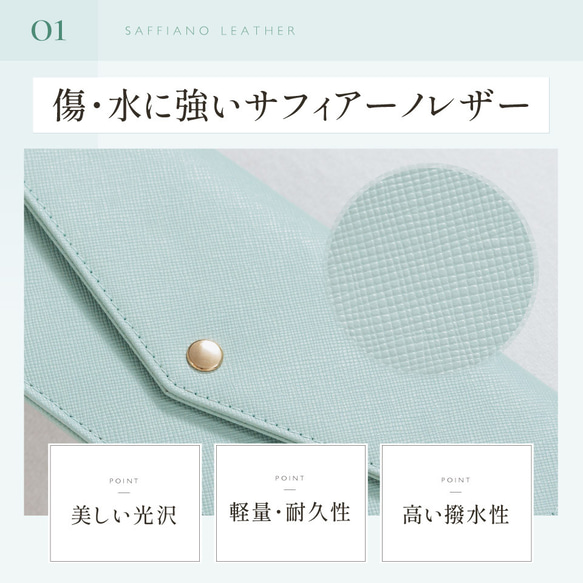 サフィアーノレザー スキミング防止 コンパクト かぶせ蓋付き 薄型 長財布 【送料無料】(st-w1637) 10枚目の画像