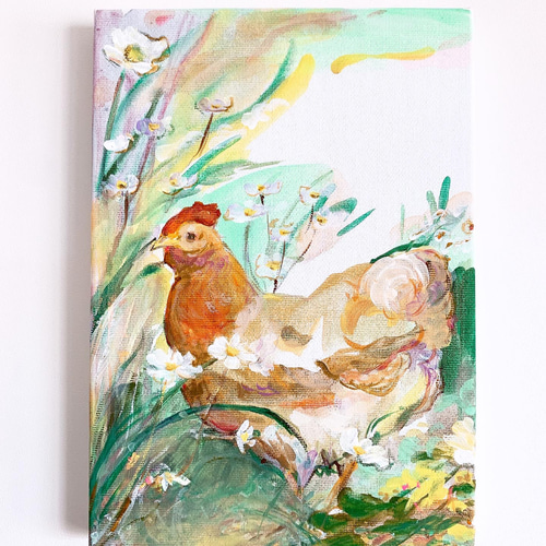 【１着でも送料無料】 原画】『ンホニの鶏』（ニワトリ、パステル画） （原画 絵画