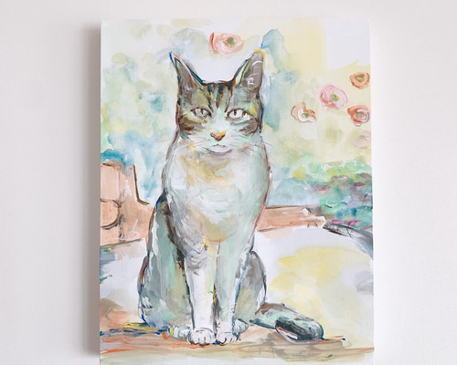 原画 猫 ねこ　#176 原画】猫の絵 絵画 Hang 通販 17878071｜Creema(クリーマ)
