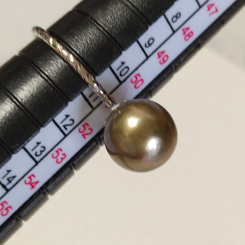 あこや黒真珠 リング 11号 8.6mm ゴールドオーラ シンプル 指輪 