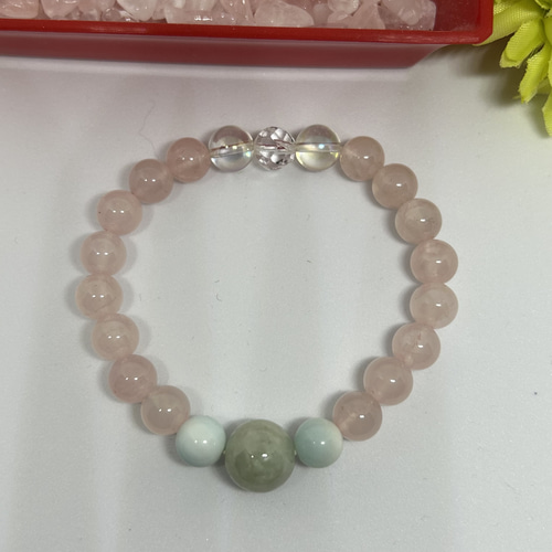 ミャンマー翡翠❤︎ラリマーの組み合わせ 可愛すぎる天然石