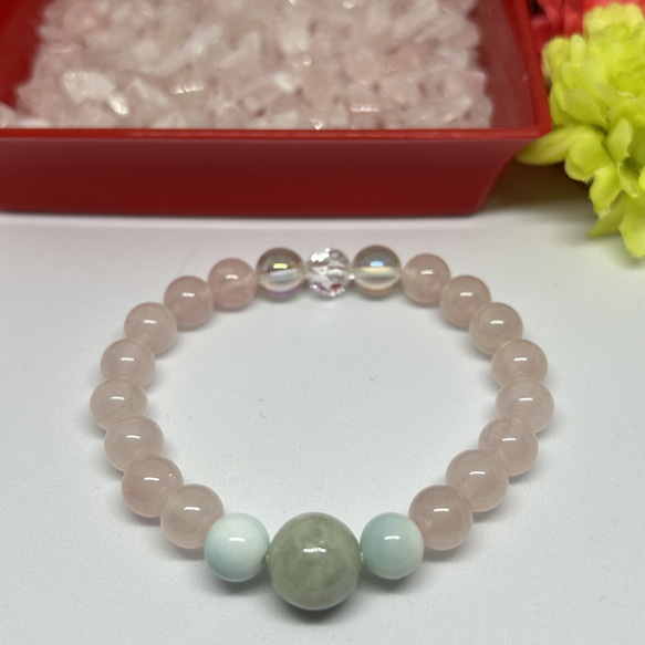 ミャンマー翡翠❤︎ラリマーの組み合わせ 可愛すぎる天然石