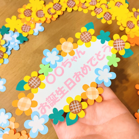 文字変更可♪ ～ おめでとう ありがとう 向日葵のタイトルプレート