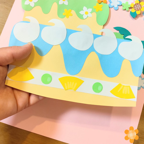 数字選択可 ラミネート ～常夏のバースデーケーキ～ 画用紙 誕生日 