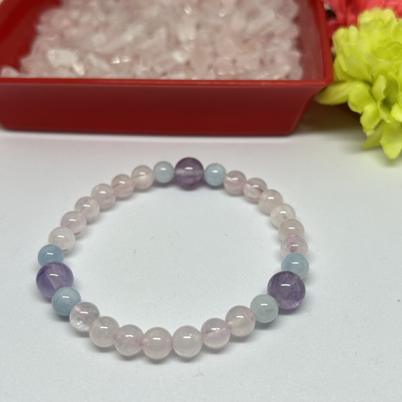 嫉妬心を抑える❤︎恋愛のお守りブレス 可愛すぎる天然石 アクアマリン