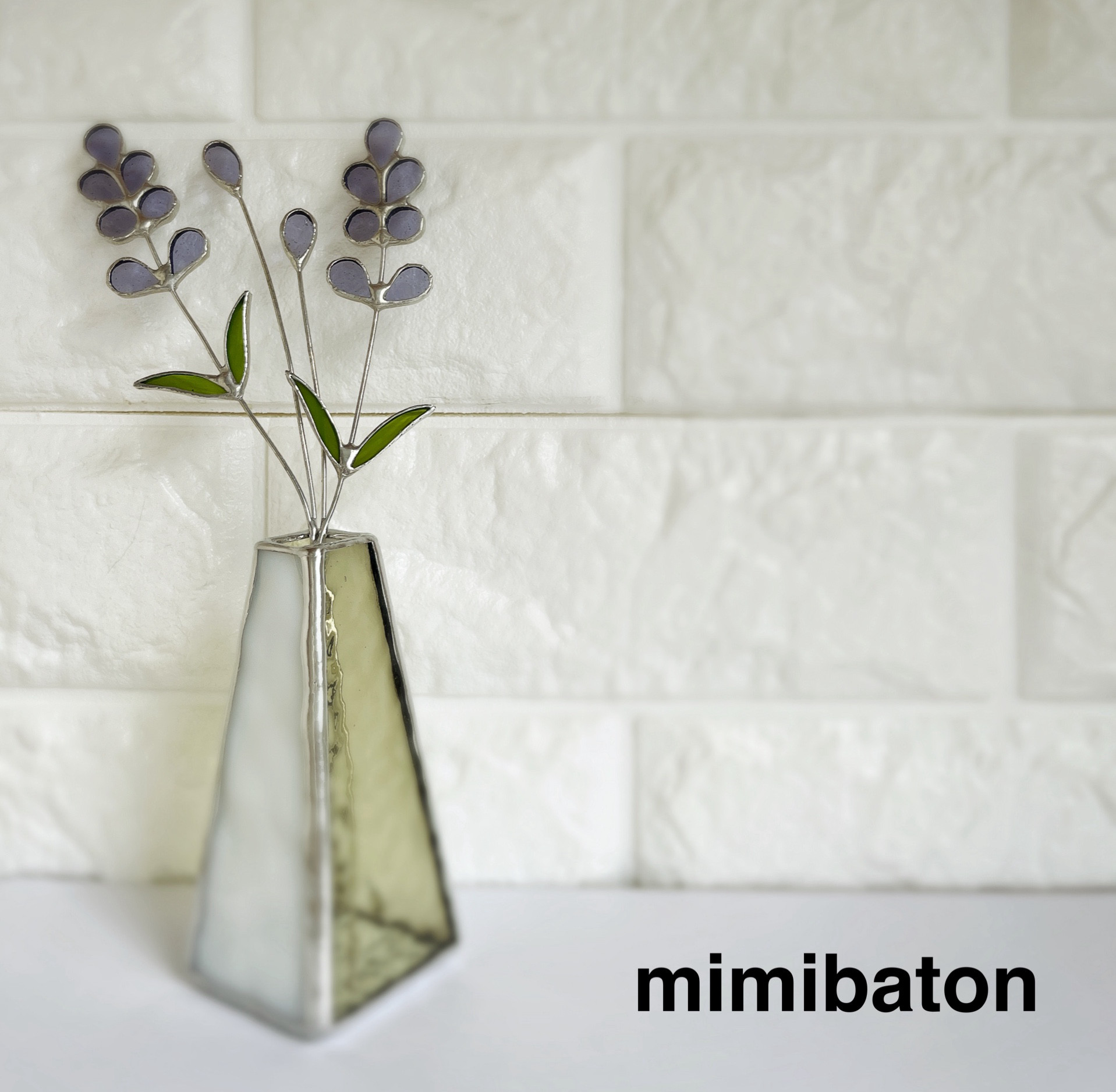 【new】　mimibaton＊ステンドグラスのラベンダー＊ ⚫︎受注製作⚫︎mimibaton ＊ステンドグラスのラベンダー