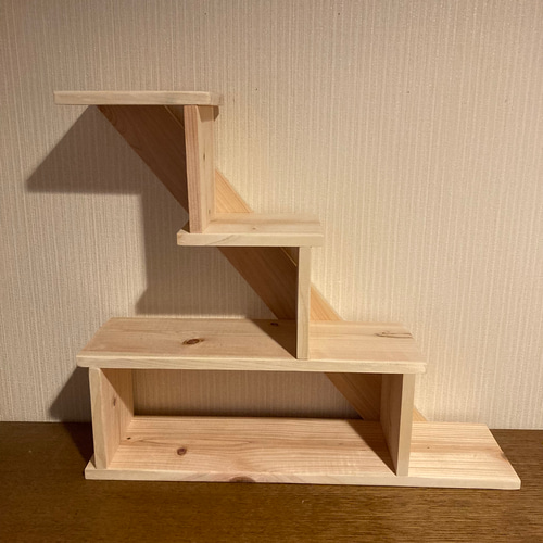 ヒノキの階段シェルフ(大)1 棚・シェルフ・ラック マイキー 通販