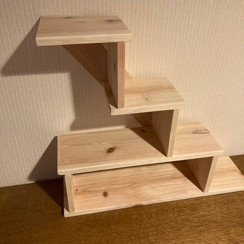 ヒノキの階段シェルフ(大)1 棚・シェルフ・ラック マイキー 通販