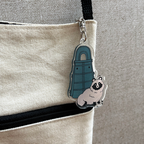 アクリルキーホルダー 銅鐸とタヌキ キーホルダー tanuki-ms 通販