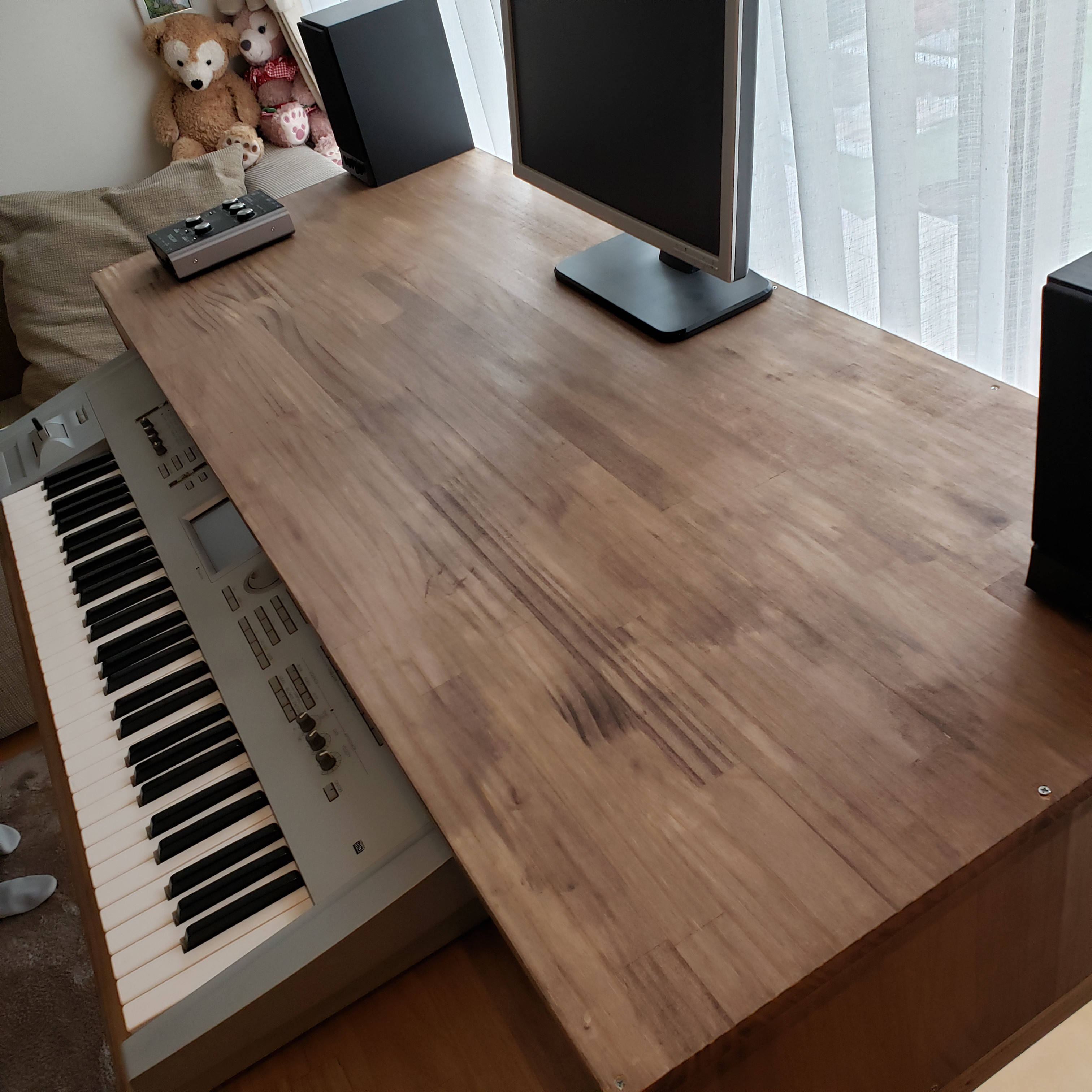 DTMデスク S140-55 DAW  スライドテーブル(300)　KOMPLETE KONTROL