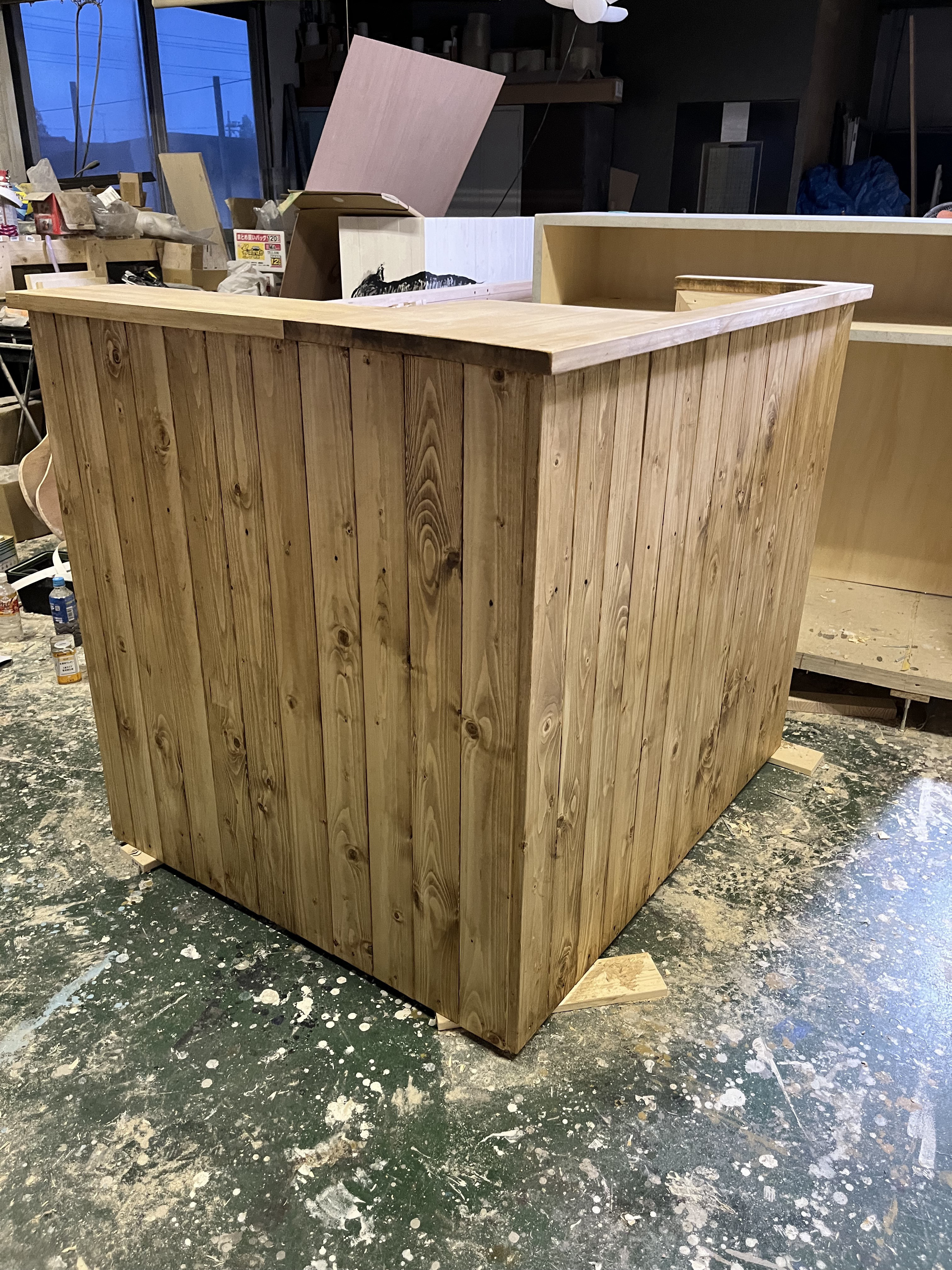 【L型】カウンター　レジ　作業　大型　収納　幅120✖︎高さ93✖︎奥行き100センチ