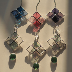 「あじさいのサンキャッチャー(ピンク)」ステンドグラス・紫陽花 6枚目の画像