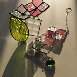 「あじさいのサンキャッチャー(ピンク)」ステンドグラス・紫陽花 3枚目の画像