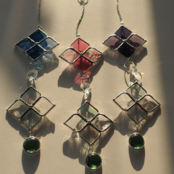 「あじさいのサンキャッチャー(ピンク)」ステンドグラス・紫陽花 5枚目の画像