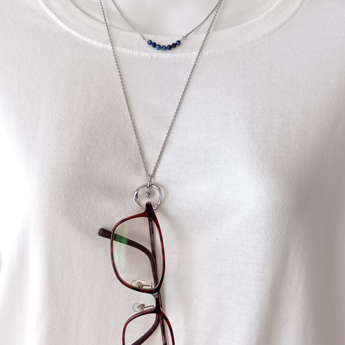 上品 シンプル 軽いメガネホルダー ネックレス 老眼鏡 サングラス 長さ