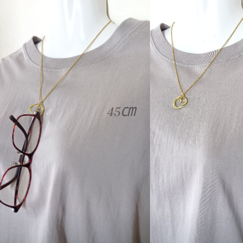 メガネホルダーネックレス シンプル シルバー 老眼鏡 サングラス 金属