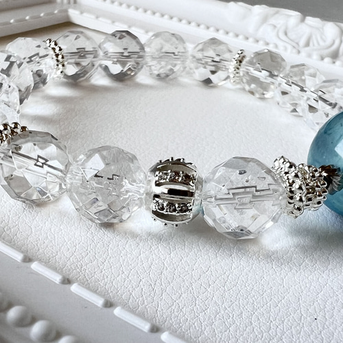 アクアマリン ポイント デザインブレスレット】‪‪❤︎‬送料無料‬‬