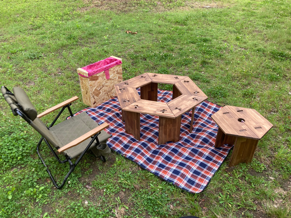 六角桌全套 - 專用盒可變成垃圾桶 第2張的照片