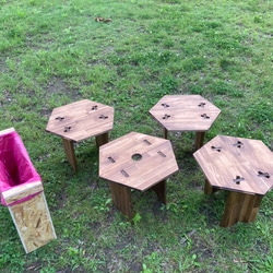 六角桌全套 - 專用盒可變成垃圾桶 第5張的照片