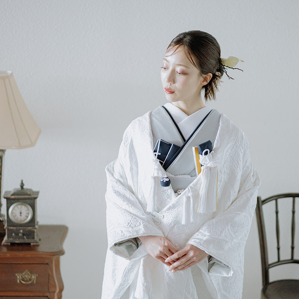 鶴模様　純絹　白掛下　花嫁着物掛下　美品　生成色 鶴模様 純絹 白掛下 花嫁着物掛下 美品 生成色