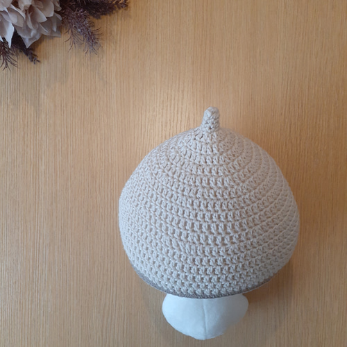 どんぐり帽子 春夏秋用】*オーガニックコットン* 子供用. 毛糸 k.k