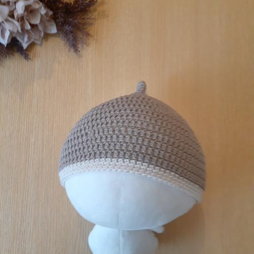 どんぐり帽子 春夏秋用】*オーガニックコットン* 子供用. 毛糸 k.k