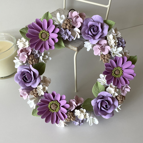 オーダー受付中！クラフトフラワーミニリース　ガーベラ オーダー受付中！クラフトフラワーミニリースガーベラ