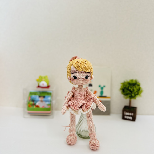 バレリーナドール 人形 あみぐるみ ギフト ハンドメイド 編み物