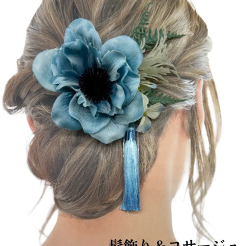 3089髪飾り＆コサージュ ヘアクリップ＆ブローチ 2WAY 浴衣 洋装 