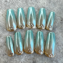 ネオンカラーシンプルヒョウ柄ギャルネイルチップ ネイルチップ