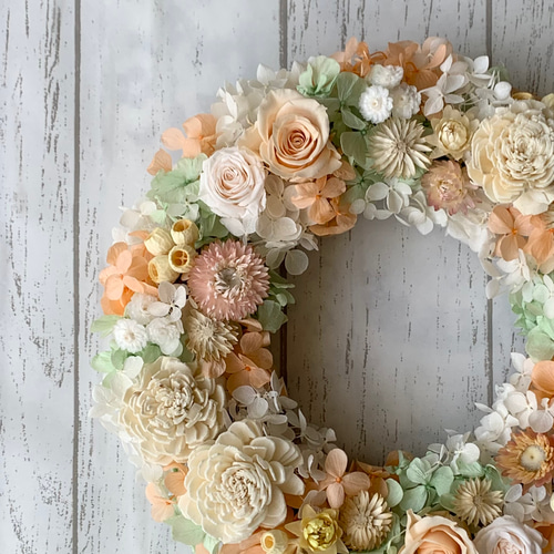 Spring 春ミモザのハーフリース20〜22cm