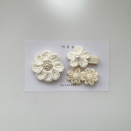 淡色ヘアクリップ3つセット ベビーキッズヘアアクセサリー ヘアピン