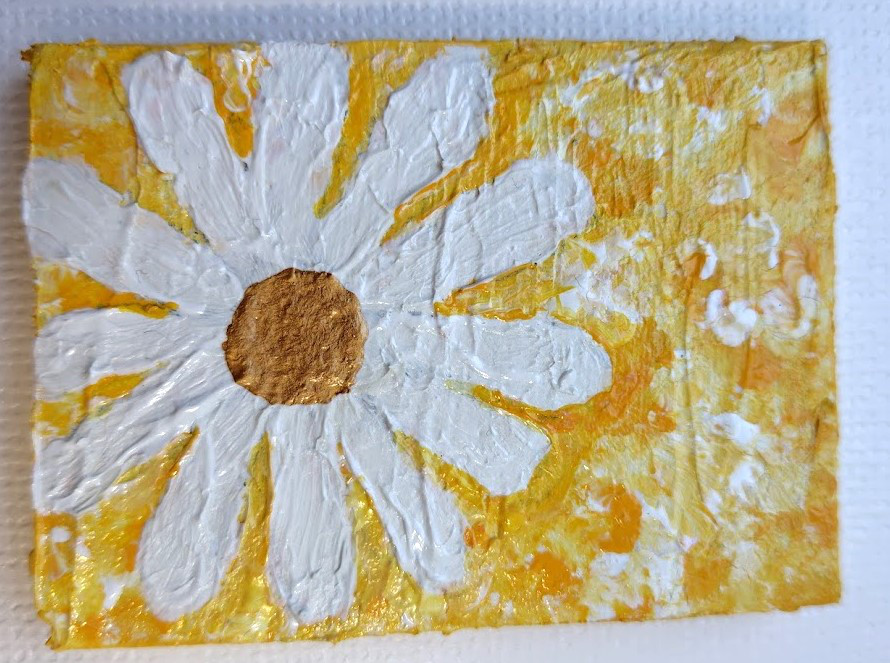 黄色 イエロー インテリア 花の絵 花柄 アート 絵画 原画 母の日 絵画 インテリア 「春の空の下」 春 玄関 風水 運気 パステル