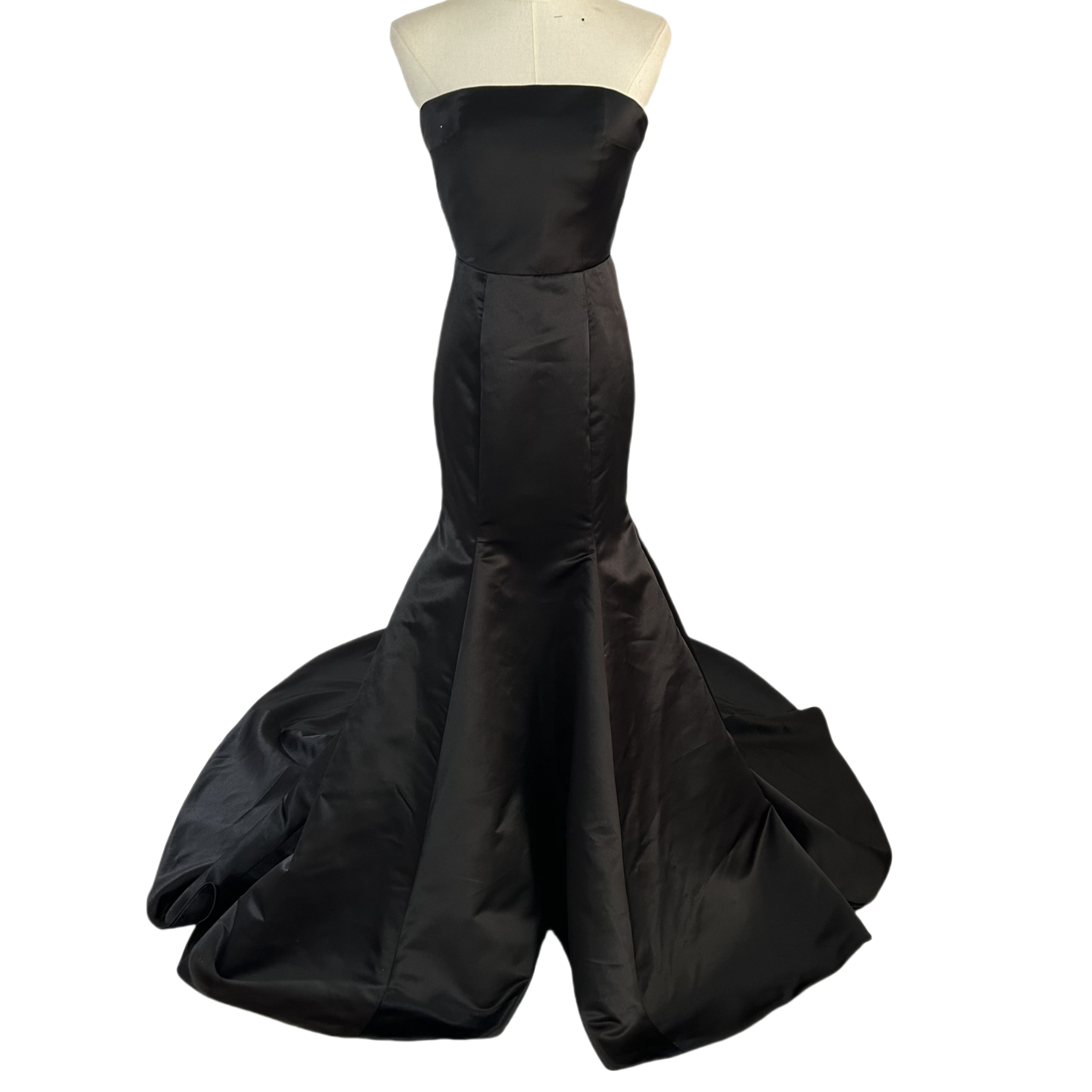 パーティードレス マーメイド ブラック パフスリーブ ファスナー 光沢サテン 2次会/合コン/デート