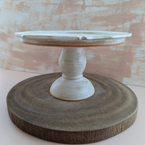 アンティーク風 陶器のケーキスタンド（径20cm） その他キッチン