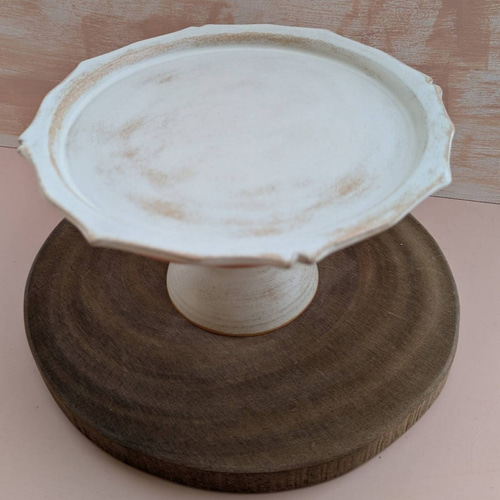 アンティーク風 陶器のケーキスタンド（径20cm） その他キッチン