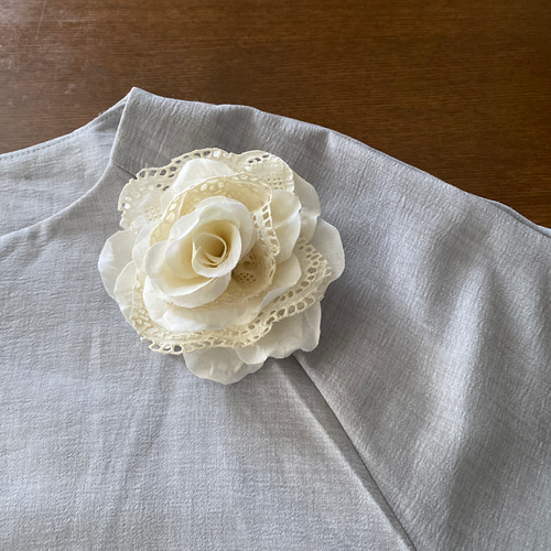 布花 レースの薔薇 染め花 コサージュ Knubana 通販 17880539｜Creema