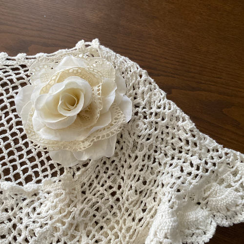 布花 レースの薔薇 染め花 コサージュ Knubana 通販 17880539｜Creema