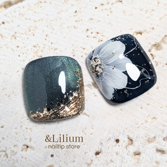 【フット】グレージュフラワー フットネイルチップ フット】グレージュフラワー フットネイルチップ