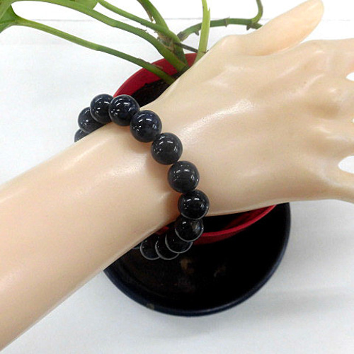 天然石 サファイア11.5～11.8mm玉ブレスレット 内周18.3cm