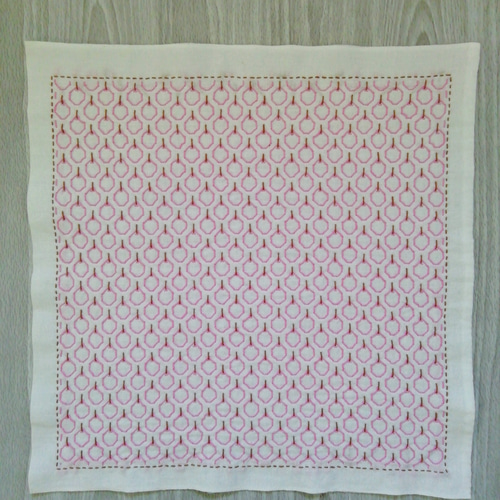 刺し子ふきん（りんご＆ハートのレース） 刺し子のふきん☆りんご その他キッチン小物 *Blue Bee* 通販 17880662