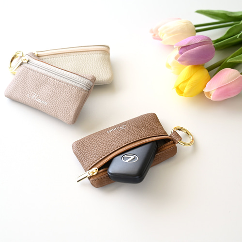 クリア窓付き トップファスナー スマートキーケース 【 simple