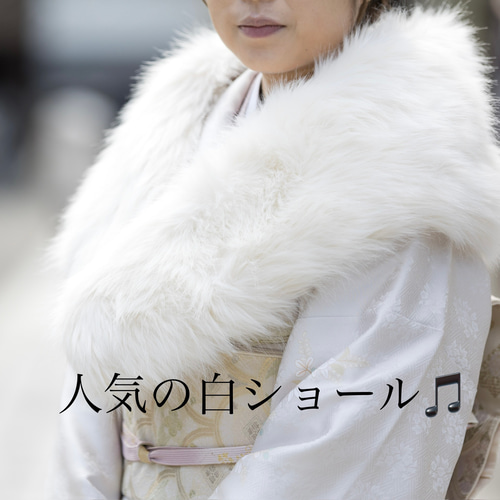 成人式 ふわふわとろけそうなフェイクファーショール 振袖 和装