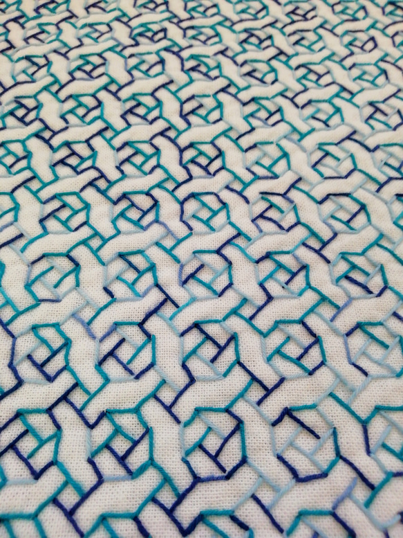 刺し子のふきん☆ローズガーデン その他キッチン小物 *Blue Bee
